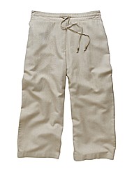 Plain Linen Crop Trousers 19in