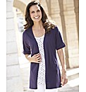 Mock Cardigan And Jersey Top