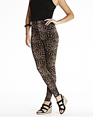 Snakeskin Print Leggings Length 28in