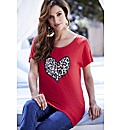 Heart Leopard Print Jersey Top