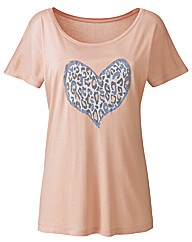Heart Leopard Print Jersey Top