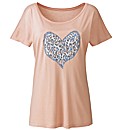 Heart Leopard Print Jersey Top