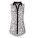 Sleeveless Rainbow Leopard Print Blouse