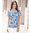 Cut Out Sleeve Jersey Top