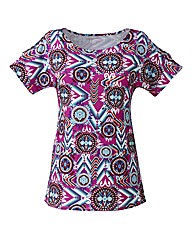 Cut Out Sleeve Jersey Top