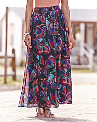 Butterfly Print Maxi Skirt