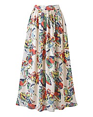 Butterfly Print Maxi Skirt