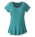 Printed Jersey Peplum Top