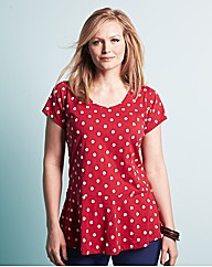 Printed Jersey Peplum Top
