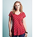 Printed Jersey Peplum Top