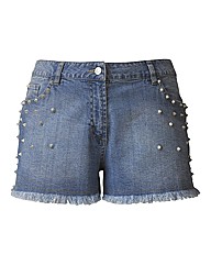 Stud Denim Shorts