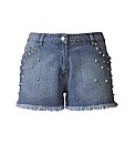 Stud Denim Shorts