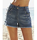 Stud Denim Shorts