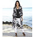 Longline Floral Print Overshirt