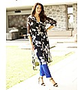 Longline Floral Print Overshirt