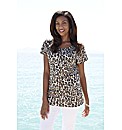 Stone Leopard Print Jersey Top