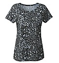 Black Leopard Print Jersey Top