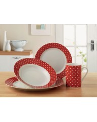 Polka Dot 16 Piece Dinnerware