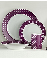 Polka Dot 16 Piece Dinnerware