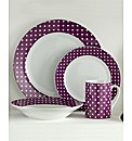 Polka Dot 16 Piece Dinnerware