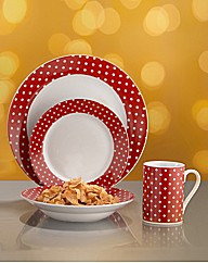 Polka Dot 16 Piece Dinnerware