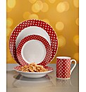 Polka Dot 16 Piece Dinnerware