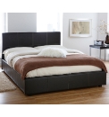 Lyon F Lthr Storage Bed with Matt - DBL