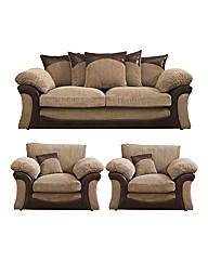 Houston 3 Seater Sofa & 2 Chairs