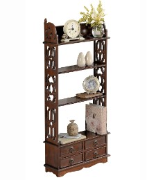 Mahogany Fret Shelf/Drawers