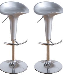 Set Of 2 Metallic Stools