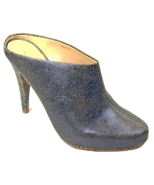 Cafe Noir Blue-Grey Lather Mules