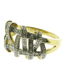 9ct Gold Diamond Knot Design Ring