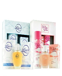 White Satin & Lace Set of 2 Gift Sets