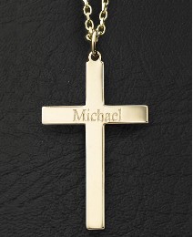 9 Carat Gold Personalised Cross Pendant