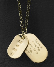 9ct Gold Personalised Dog-Tag Pendant