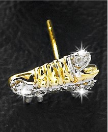 9ct Gold Football Boot Diamond-Set Stud