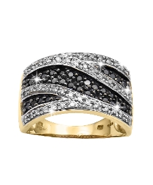 9 Carat Gold 1/2ct Black Diamond Ring