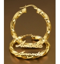 9ct Personalised Hollow Hoop Earrings