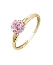 Evoke 9 Carat Gold Pink Crystal Ring