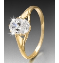 9 Carat Gold Oval Cubic Zirconia Ring