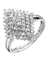 9ct White Gold 1/2ct Diamond Ring