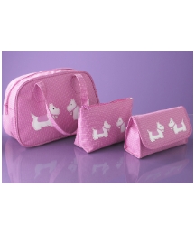 Pink Terriers Cosmetic Bags Set