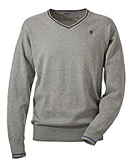 Jacamo Tipped V-Neck Jumper