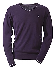 Jacamo Tipped V-Neck Jumper