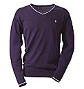 Jacamo Tipped V-Neck Jumper