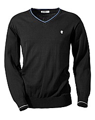 Jacamo Tipped V-Neck Jumper