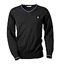 Jacamo Tipped V-Neck Jumper