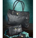 Giant Leather Shopper/Handbag/ Purse Blk