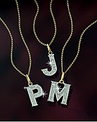 9ct Gold Diamond Initial Pendant