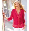 Anise Chiffon Frill Front Blouse